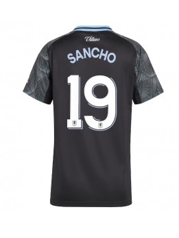 Billige Aston Villa Jadon Sancho #19 Bortedrakt Dame 2025-26 Kortermet